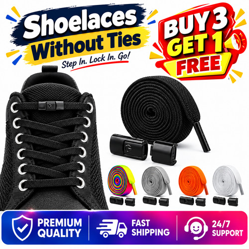 Tie elastic shoelaces - elastic, flat